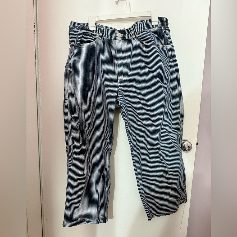 AYR 178 Striped Wide Leg Carpenter Jeans